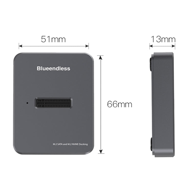 Blueendless SD03 M.2 SATA/NVME Dual Protocol Solid-State Hard Disk Base(Gray) - HDD Enclosure by Blueendless | Online Shopping South Africa | PMC TechLife