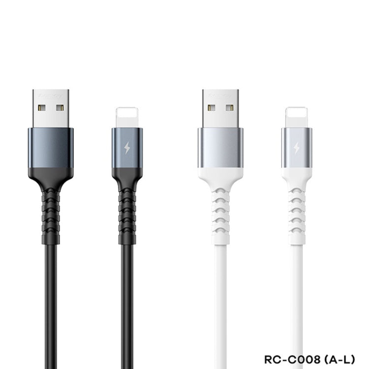 REMAX RC-C008 USB To 8 Pin 2.4A TPE Soft Anti-breakage Data Cable,Length 1m(Black) - free shipping - PMC Jewellery - Order now!