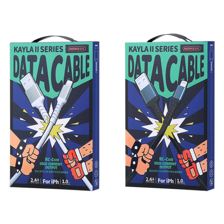 REMAX RC-C008 USB To 8 Pin 2.4A TPE Soft Anti-breakage Data Cable,Length 1m(Black) - free shipping - PMC Jewellery - Order now!