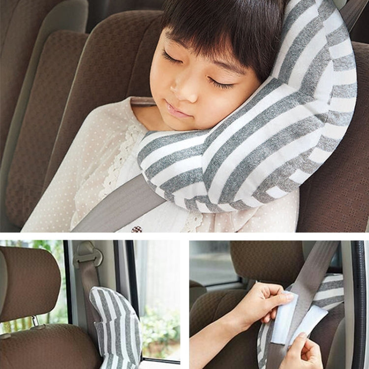 2pcs Children Neck Headrest Comfortable Shoulder Cover Car Neck Guard Pillow(Gray Strip) - Seat Accessories by PMC Jewellery | Online Shopping South Africa | PMC Jewellery | Buy Now Pay Later Mobicred