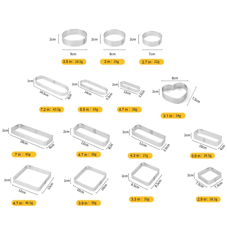 BN1006 Stainless Steel Mousse Circle Thickened Perforated Cake Mold DIY Baking Tools, Specification: Square 3.9 inches - Food Molds by PMC TechLife | Online Shopping South Africa | PMC TechLife