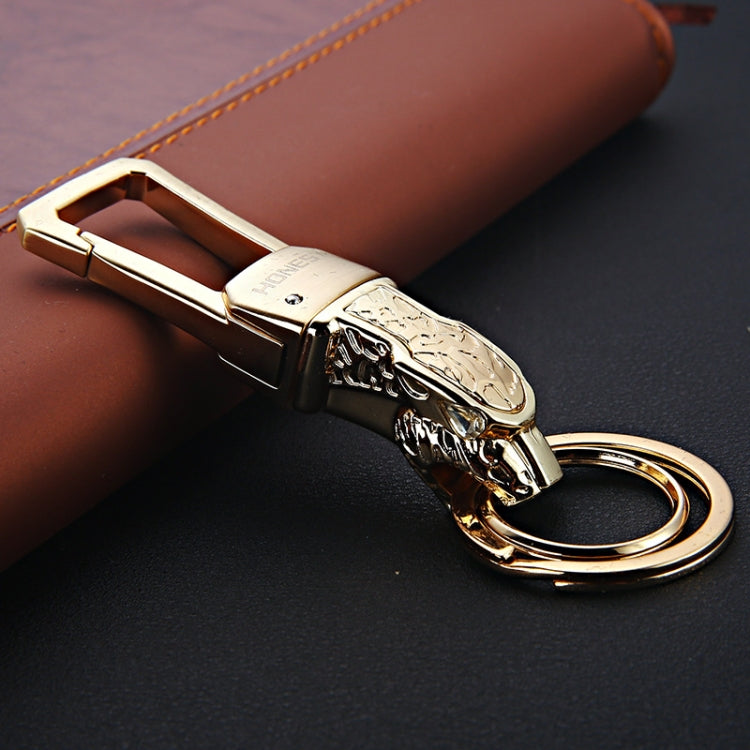 HONEST Metal Car Keychain Leopard Head Key Chain Pendant(Basic K Golden) - Key Rings by HONEST | Online Shopping South Africa | PMC TechLife | Buy Now Pay Later Mobicred