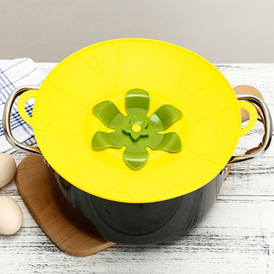 Silicone Flower Spill-proof Pot Lid Rotatable Pot Lid Kitchen Gadget, Size: 23cm Small Yellow - Insulation by PMC Jewellery | Online Shopping South Africa | PMC Jewellery | Buy Now Pay Later Mobicred