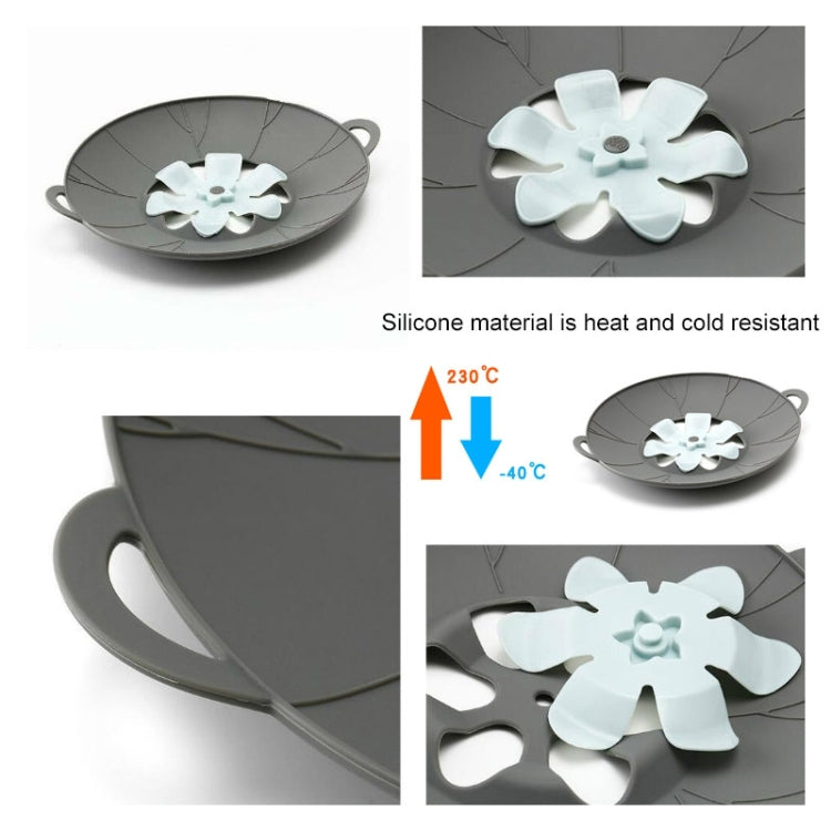 Silicone Flower Spill-proof Pot Lid Rotatable Pot Lid Kitchen Gadget, Size: 29cm Large Gray - Insulation by PMC Jewellery | Online Shopping South Africa | PMC Jewellery | Buy Now Pay Later Mobicred