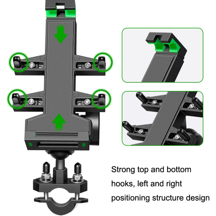 A02 Motorcycle Mobile Phone Navigation Bracket Car Riding Anti-shock Aluminum Alloy Rack(M8 Ball Header Installation Model) - Holder by PMC TechLife | Online Shopping South Africa | PMC TechLife | Buy Now Pay Later Mobicred