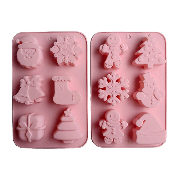 6 Cavity Cake Mold Food Grade Non-Stick Silicone Merry Christmas Festival Dessert Making Mould(Style 2) - Food Molds by PMC Jewellery | Online Shopping South Africa | PMC Jewellery