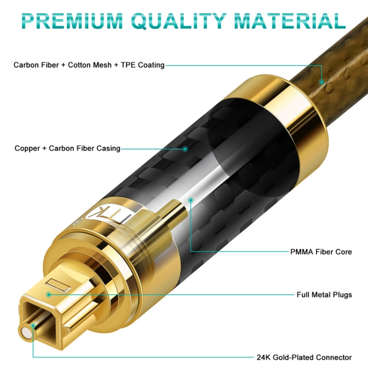 EMK GM/A8.0 Digital Optical Fiber Audio Cable Amplifier Audio Gold Plated Fever Line, Length: 8m(Transparent Coffee) - Audio Optical Cables by EMK | Online Shopping South Africa | PMC Jewellery | Buy Now Pay Later Mobicred