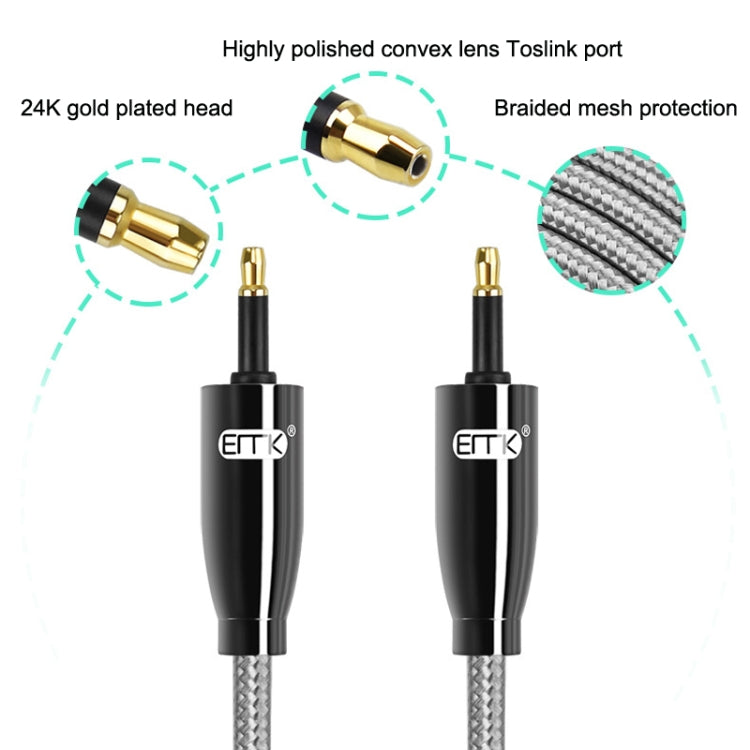 EMK QH4.0 Mini Toslink 3.5mm Interface SPDIF Audio Fiber Optical, Length: 15m(Black) - Audio Optical Cables by EMK | Online Shopping South Africa | PMC Jewellery | Buy Now Pay Later Mobicred