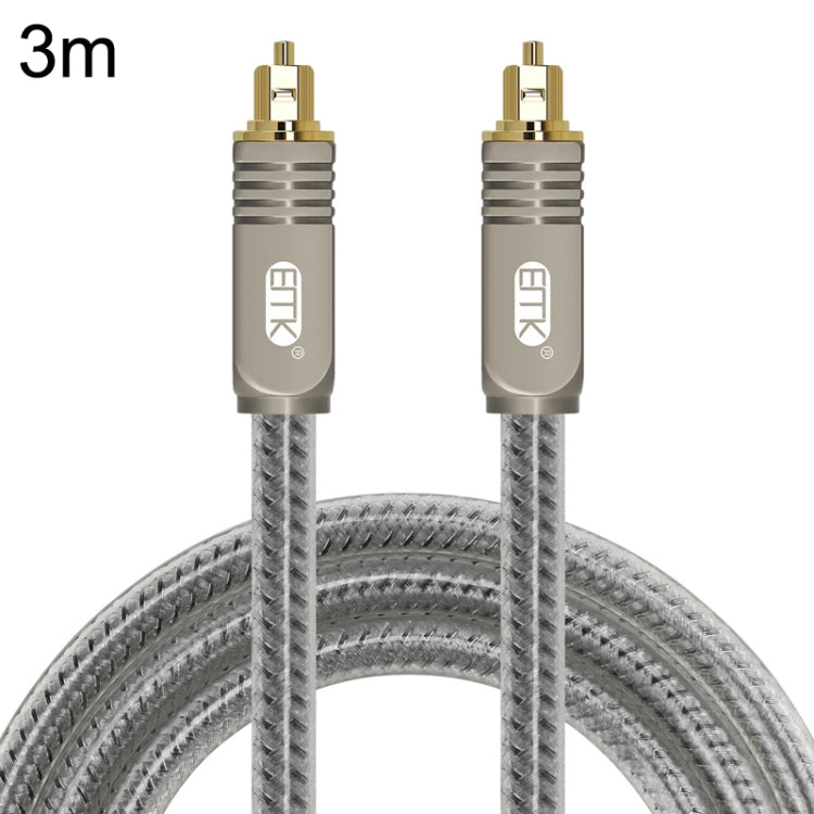 EMK YL/B Audio Digital Optical Fiber Cable Square To Square Audio Connection Cable, Length: 3m(Transparent Gray) - Audio Optical Cables by EMK | Online Shopping South Africa | PMC Jewellery | Buy Now Pay Later Mobicred