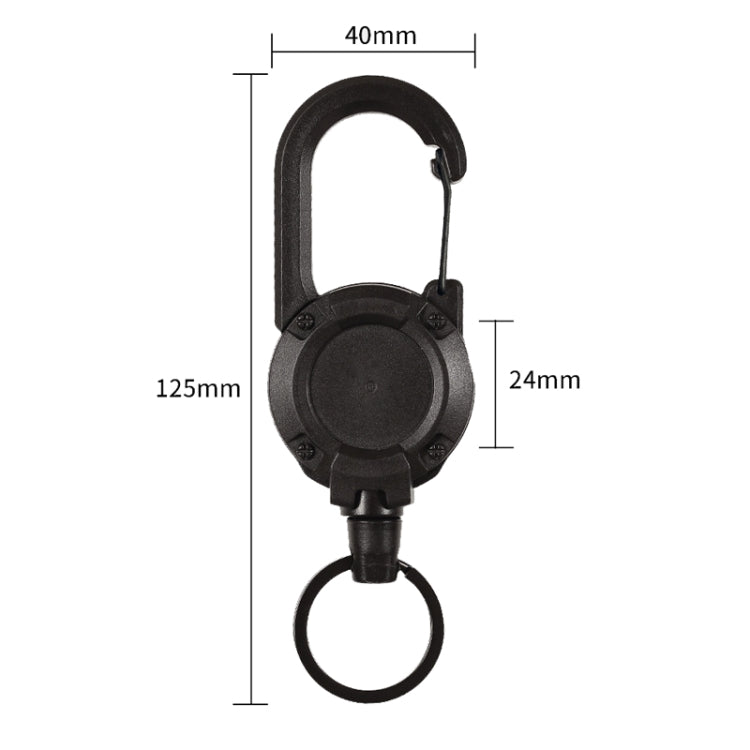 Backpack Carabiner Plastic Retractable Pull Badge Reel, Color: Black-Fiber Rope - Hooks by PMC TechLife | Online Shopping South Africa | PMC TechLife | Buy Now Pay Later Mobicred