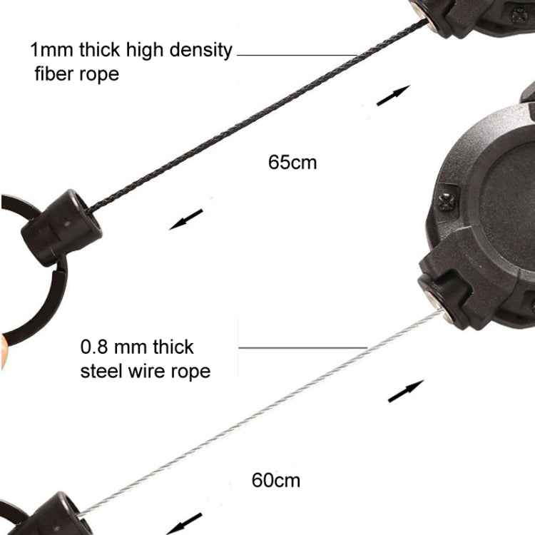 Backpack Carabiner Plastic Retractable Pull Badge Reel, Color: Black-Fiber Rope - Hooks by PMC TechLife | Online Shopping South Africa | PMC TechLife | Buy Now Pay Later Mobicred