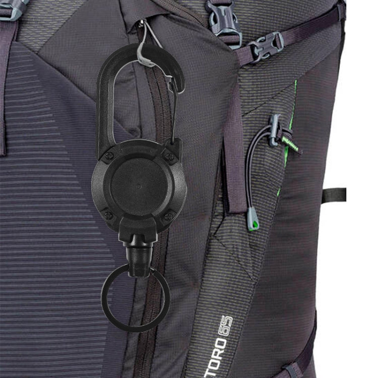 Backpack Carabiner Plastic Retractable Pull Badge Reel, Color: Black-Fiber Rope - Hooks by PMC TechLife | Online Shopping South Africa | PMC TechLife | Buy Now Pay Later Mobicred
