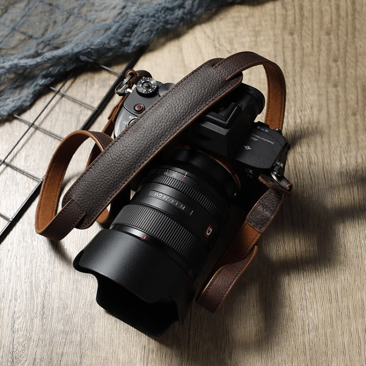 Outdoor Photography Cowhide Leather Camera Shoulder Hanging Neck Winding Strap, Spec: Pure Leather (Deep Coffee) - Camera Strap by PMC TechLife | Online Shopping South Africa | PMC TechLife | Buy Now Pay Later Mobicred