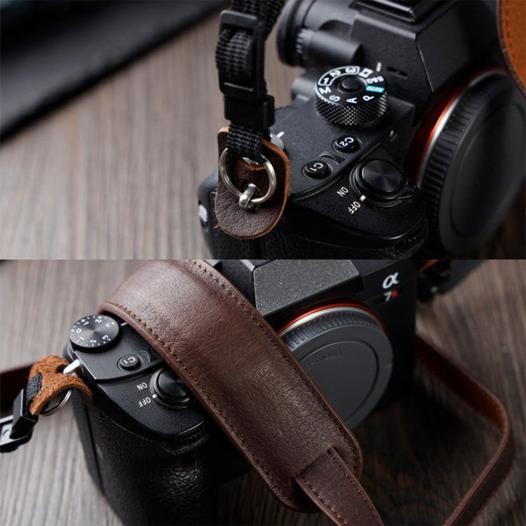 Outdoor Photography Cowhide Leather Camera Shoulder Hanging Neck Winding Strap, Spec: Pure Leather (Coffee) - Camera Strap by PMC TechLife | Online Shopping South Africa | PMC TechLife | Buy Now Pay Later Mobicred