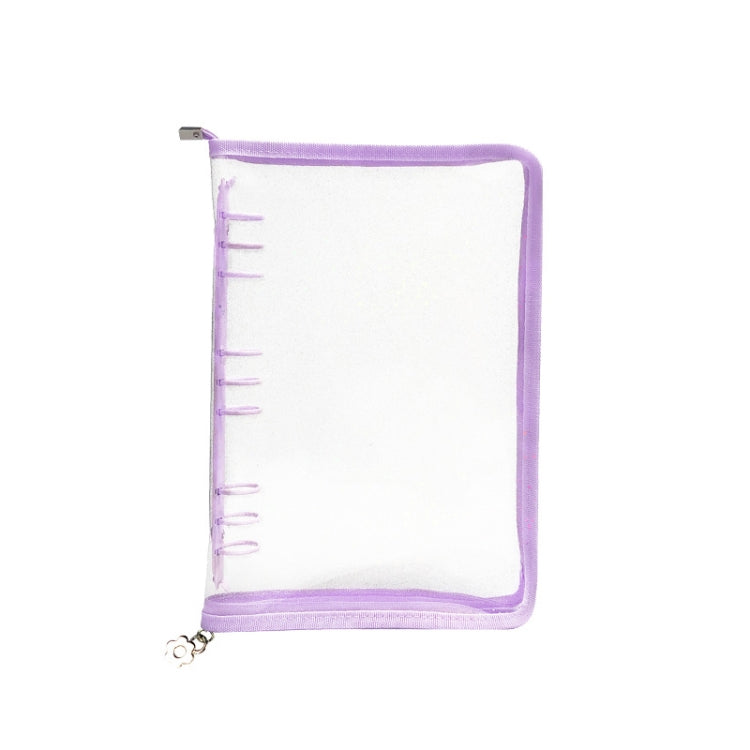 B5 9 Rings Loose-leaf Journal Clear PVC Cover Zipper Planner Notebook Without Inner Pages(Purple) - Notebooks by PMc TechLife | Online Shopping South Africa | PMc TechLife | Buy Now Pay Later Mobicred