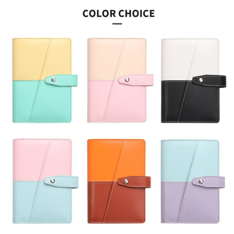 A6 YMX-012 PU Leather Budget Binder Notebook Macaron Color Matching Handbook(Orange+Brown) - Notebooks by PMc TechLife | Online Shopping South Africa | PMc TechLife | Buy Now Pay Later Mobicred