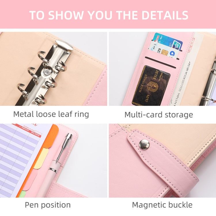 A6 YMX-012 PU Leather Budget Binder Notebook Macaron Color Matching Handbook(Blue+Purple) - Notebooks by PMc TechLife | Online Shopping South Africa | PMc TechLife | Buy Now Pay Later Mobicred