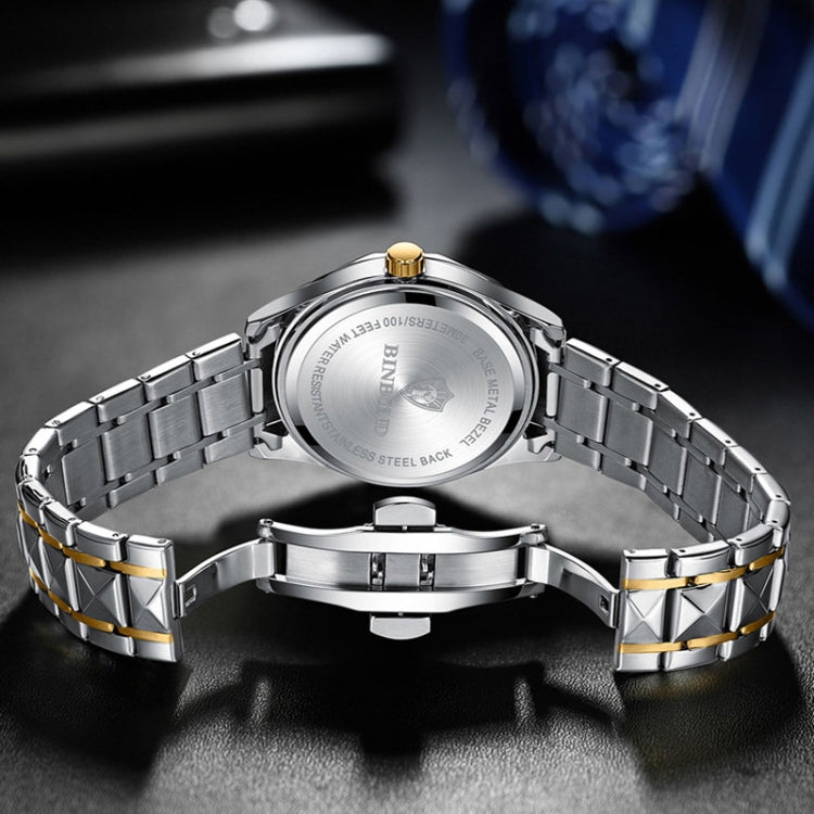 BINBOND B5552 Luminous Multifunctional Business Calendar Quartz Watch(Inter-gold-Black) - free shipping - PMC TechLife - Order now!
