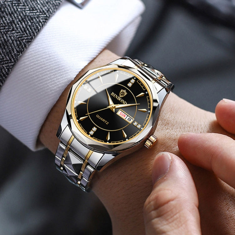 BINBOND B5552 Luminous Multifunctional Business Calendar Quartz Watch(Female-Inter-gold-White) - free shipping - PMC TechLife - Order now!