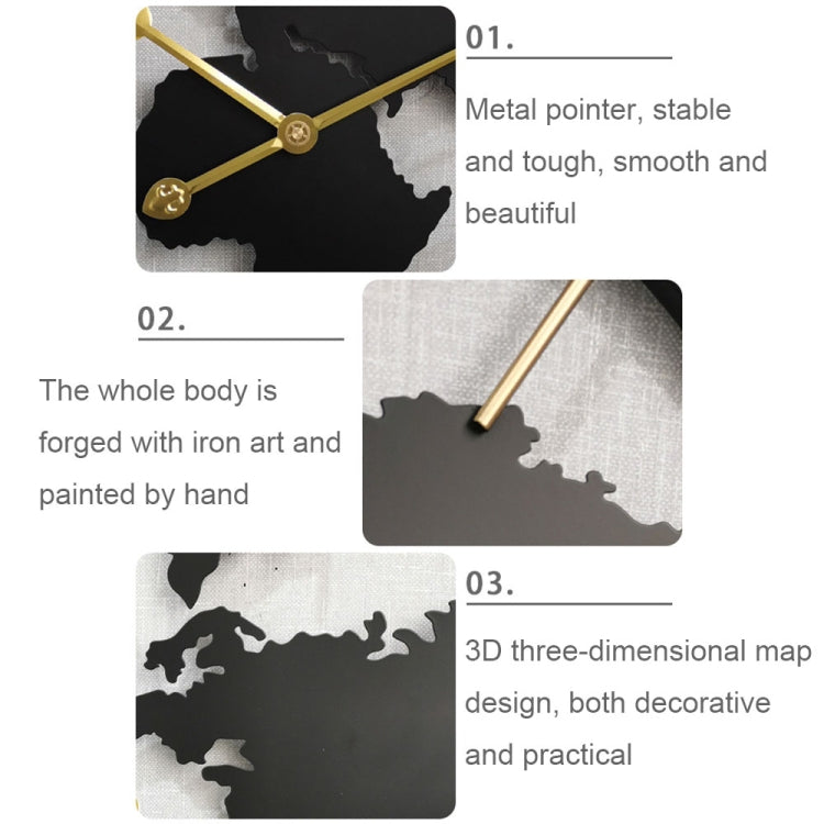 0818 3D Stereo World Map Art Wall Decoration Clock Round Wall Clock(Style 1) - Wall Clock by PMc TechLife | Online Shopping South Africa | PMc TechLife | Buy Now Pay Later Mobicred