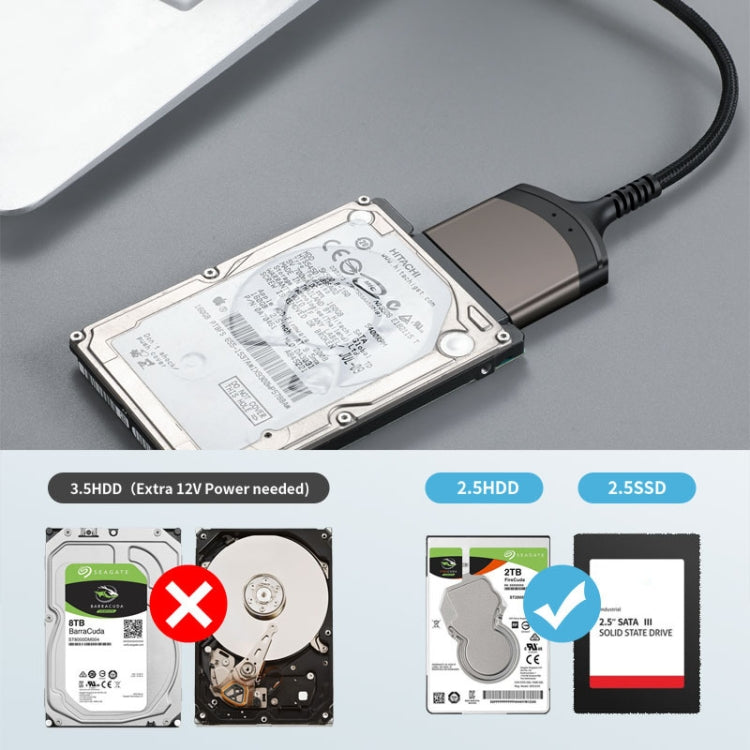 Aluminum Easy Drive Line USB3.0 To SATA Hard Disk Data Cable Supports 2.5 Inch SATA 22P, Length: 20cm - free shipping - PMC TechLife - Order now!