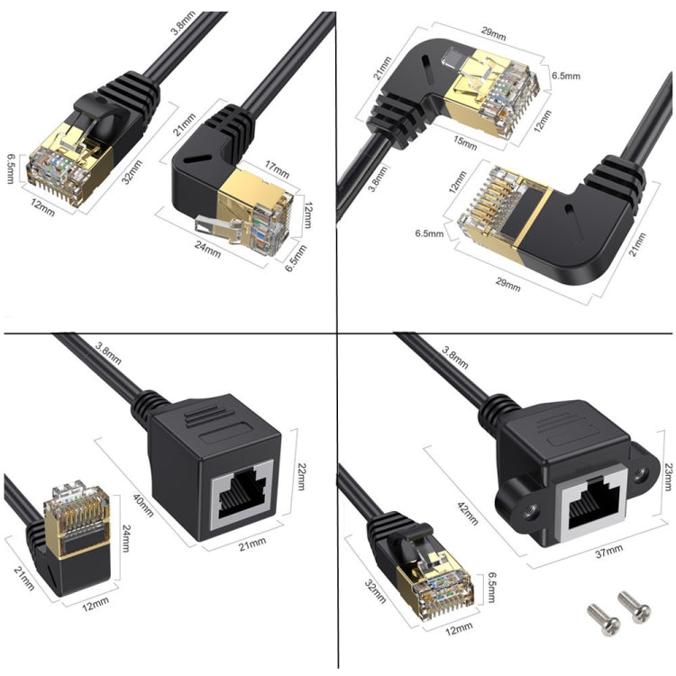 Straight Head 1m Cat 8 10G Transmission RJ45 Male To Female Computer Network Cable Extension Cable(Black) - Lan Cable and Tools by PMC Jewellery | Online Shopping South Africa | PMC Jewellery