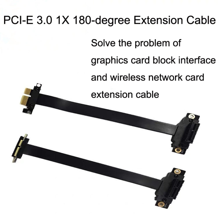 PCI-E 3.0 1X 180-degree Graphics Card Wireless Network Card Adapter Block Extension Cable, Length: 30cm - PCIE Cable by PMC TechLife | Online Shopping South Africa | PMC TechLife | Buy Now Pay Later Mobicred