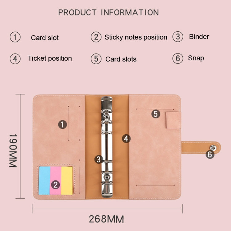 H666 A6 Loose-leaf Binder Cash Budget Handbook Vintage PU Leather Notebook with Window(Dark Gray) - Notebooks by PMc TechLife | Online Shopping South Africa | PMc TechLife | Buy Now Pay Later Mobicred