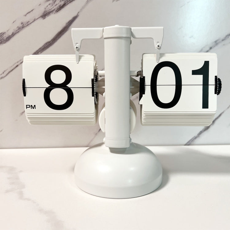 HY-F001 Auto-turning Balance-shaped Clock Home Decorative Flop Clock, Spec: Single (Full White) - Novelty Clock by PMc TechLife | Online Shopping South Africa | PMc TechLife | Buy Now Pay Later Mobicred