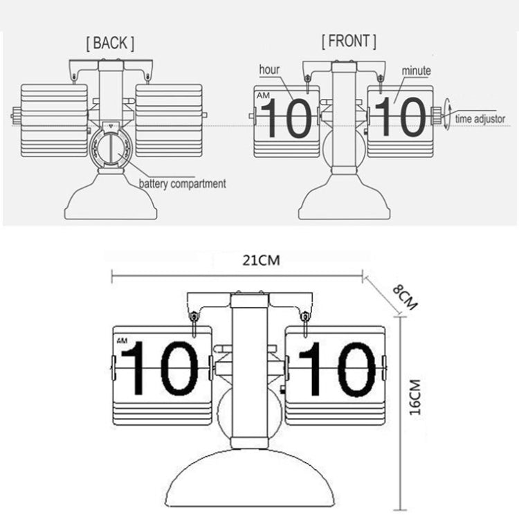 HY-F001 Auto-turning Balance-shaped Clock Home Decorative Flop Clock, Spec: Single (Full White) - Novelty Clock by PMc TechLife | Online Shopping South Africa | PMc TechLife | Buy Now Pay Later Mobicred