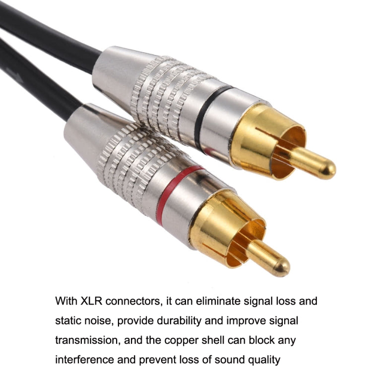 XLR Female To 2RCA Male Plug Stereo Audio Cable, Length: 0.5m - Microphone Audio Cable & Connector by PMC TechLife | Online Shopping South Africa | PMC TechLife
