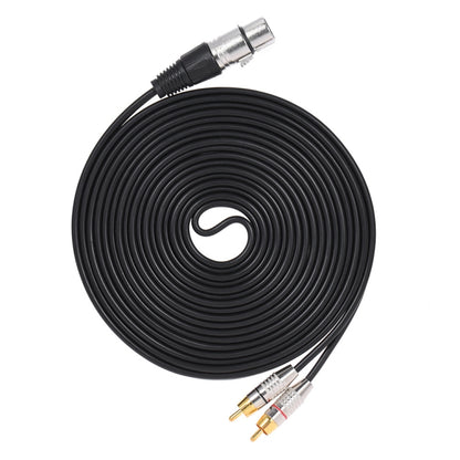 XLR Female To 2RCA Male Plug Stereo Audio Cable, Length: 10m - Microphone Audio Cable & Connector by PMC Jewellery | Online Shopping South Africa | PMC Jewellery | Buy Now Pay Later Mobicred