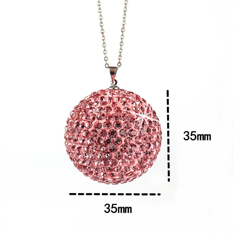 Car Diamond Crystal Ball Rearview Mirror Decoration Pendant(Pink) - free shipping - PMC TechLife - Order now!