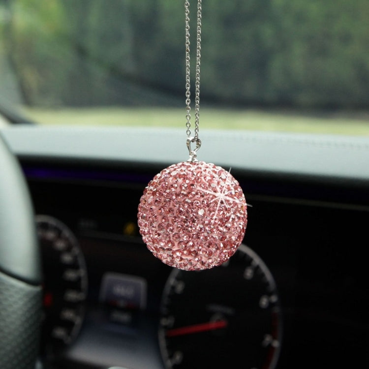 Car Diamond Crystal Ball Rearview Mirror Decoration Pendant(Shiny Black) - free shipping - PMC TechLife - Order now!