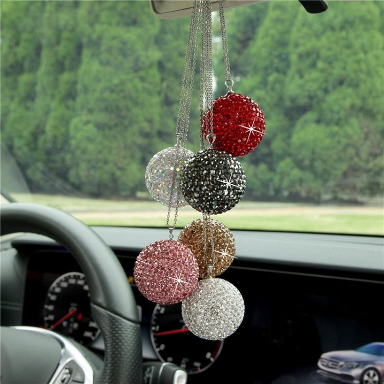 Car Diamond Crystal Ball Rearview Mirror Decoration Pendant(Black) - free shipping - PMC TechLife - Order now!
