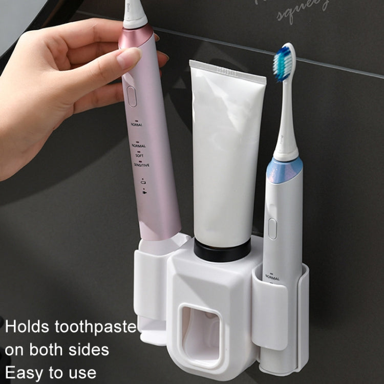 Electric Toothbrush Holder Automatic Toothpaste Squeezer Bathroom Wall Mounted Toothpaste Holder(Gray) - Toothpaste Squeezing Device by PMC TechLife | Online Shopping South Africa | PMC TechLife