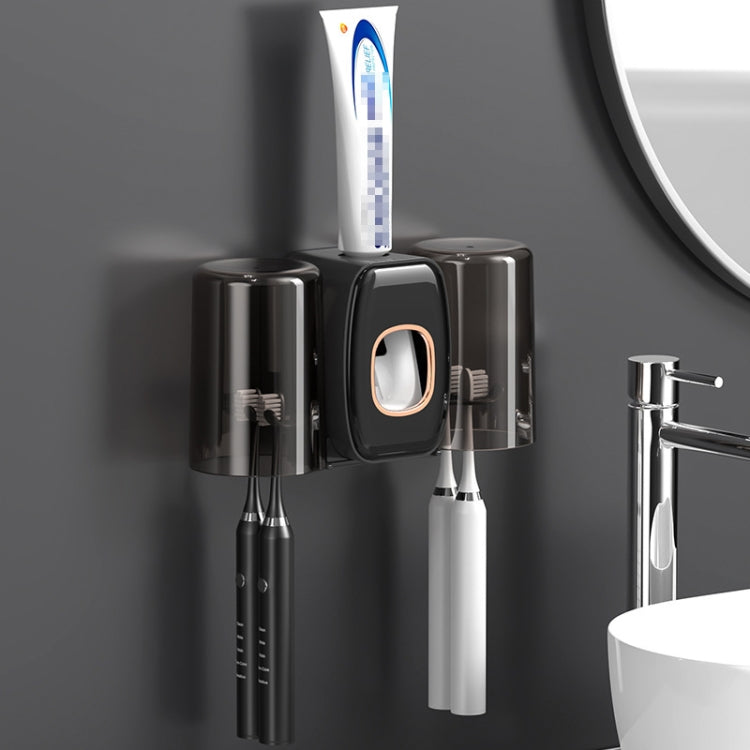 Couple Wall Mounted Toothbrush Holder Automatic Squeeze Toothpaste Device,Spec: Ordinary Black - Toothpaste Squeezing Device by PMC TechLife | Online Shopping South Africa | PMC TechLife