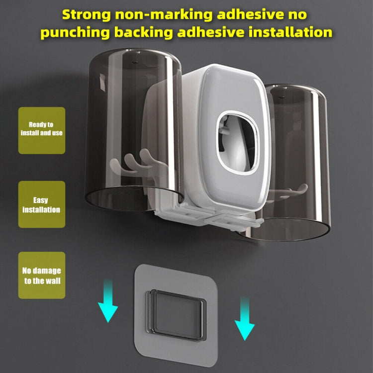 Couple Wall Mounted Toothbrush Holder Automatic Squeeze Toothpaste Device,Spec: Ordinary Black - Toothpaste Squeezing Device by PMC TechLife | Online Shopping South Africa | PMC TechLife