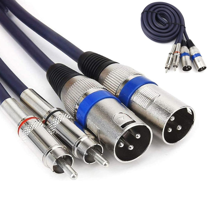 2RCA Male 2XLR Caron Male Speaker Audio Balance Cable, Length: 3m - Microphone Audio Cable & Connector by PMC TechLife | Online Shopping South Africa | PMC TechLife | Buy Now Pay Later Mobicred