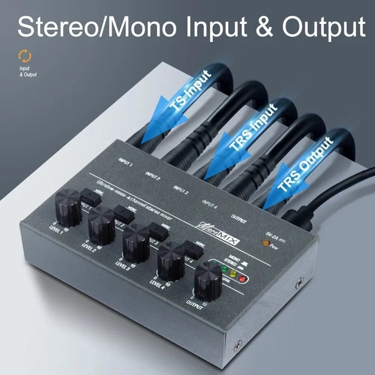4 Way mixer With Single Channel Stereo Switching Mini Signal Hybrid Small Audio - Live Sound Effects Processors by PMC TechLife | Online Shopping South Africa | PMC TechLife | Buy Now Pay Later Mobicred