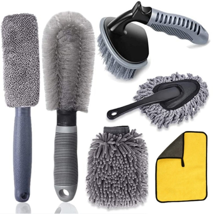 6pcs/Set Gloves Dusting Tire Brush Car Cleaning Brush Set(A Model) - Car washing supplies by PMC TechLife | Online Shopping South Africa | PMC TechLife | Buy Now Pay Later Mobicred