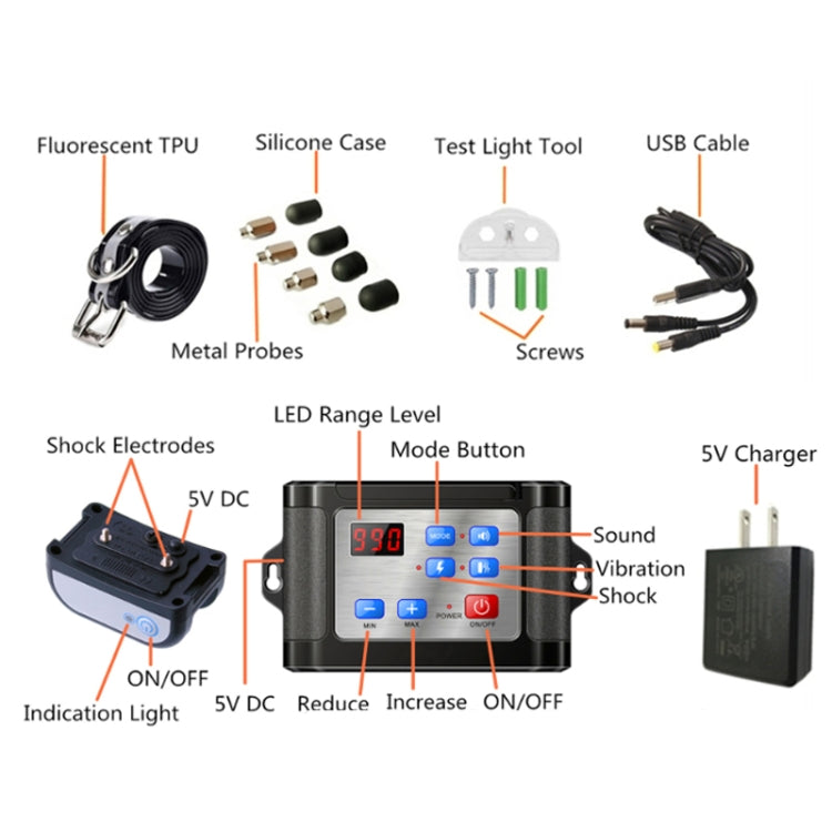 Outdoor Wireless Electronic Pet Fence Night Reflective Collar, Specification: One for Two(US Plug) - Training Aids by PMC Jewellery | Online Shopping South Africa | PMC Jewellery | Buy Now Pay Later Mobicred