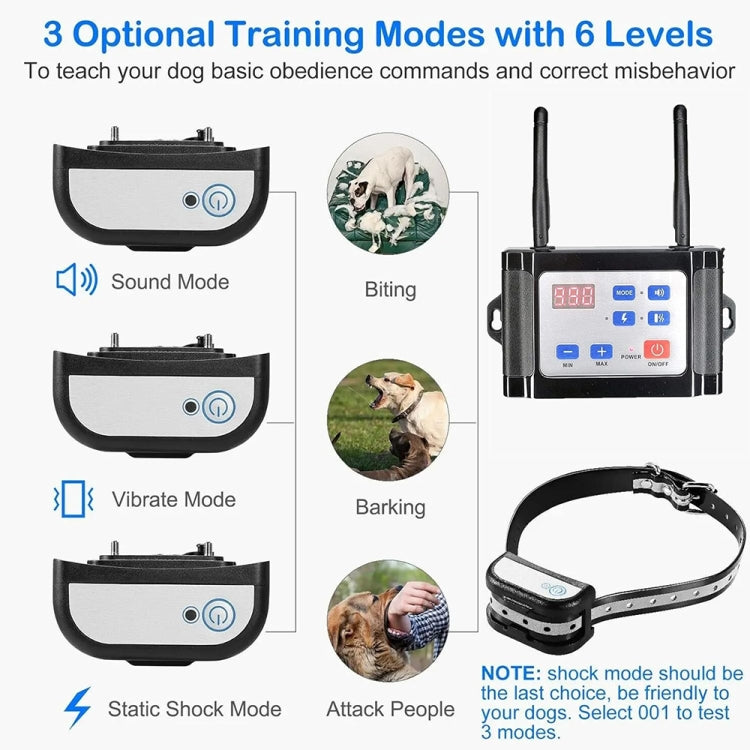 Outdoor Wireless Electronic Pet Fence Night Reflective Collar, Specification: One for Two(US Plug) - Training Aids by PMC TechLife | Online Shopping South Africa | PMC TechLife | Buy Now Pay Later Mobicred