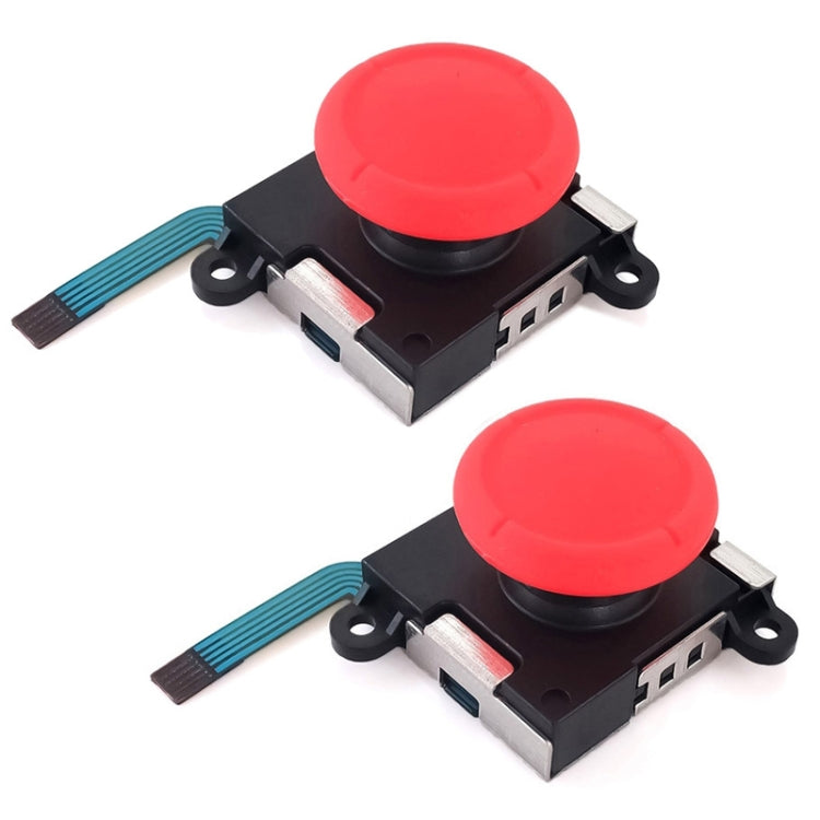 For Nintendo Switch 2pcs Game Console 3D Left Right Interoperability Rocker Remote Sensing Joystick(Red) - Switch Spare Parts by PMC Jewellery | Online Shopping South Africa | PMC Jewellery