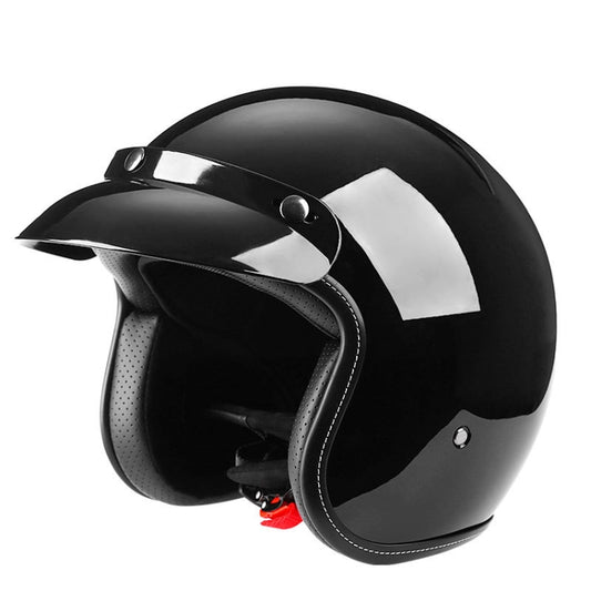 BYB 701 All Seasons Retro Motorcycle Helmet, Size: L(Bright Black) - Helmets by BYB | Online Shopping South Africa | PMC Jewellery | Buy Now Pay Later Mobicred