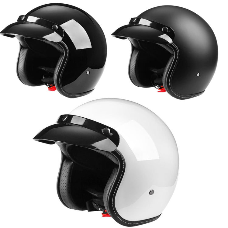 BYB 701 All Seasons Retro Motorcycle Helmet, Size: XL(Bright Black) - free shipping - PMC TechLife - Order now!