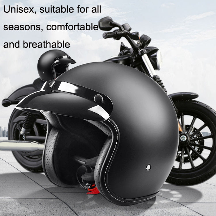 BYB 701 All Seasons Retro Motorcycle Helmet, Size: XL(Bright Black) - free shipping - PMC TechLife - Order now!