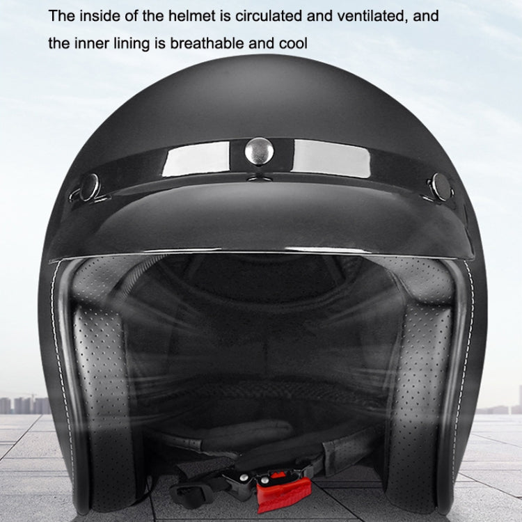 BYB 701 All Seasons Retro Motorcycle Helmet, Size: XXL(Bright Black) - free shipping - PMC TechLife - Order now!