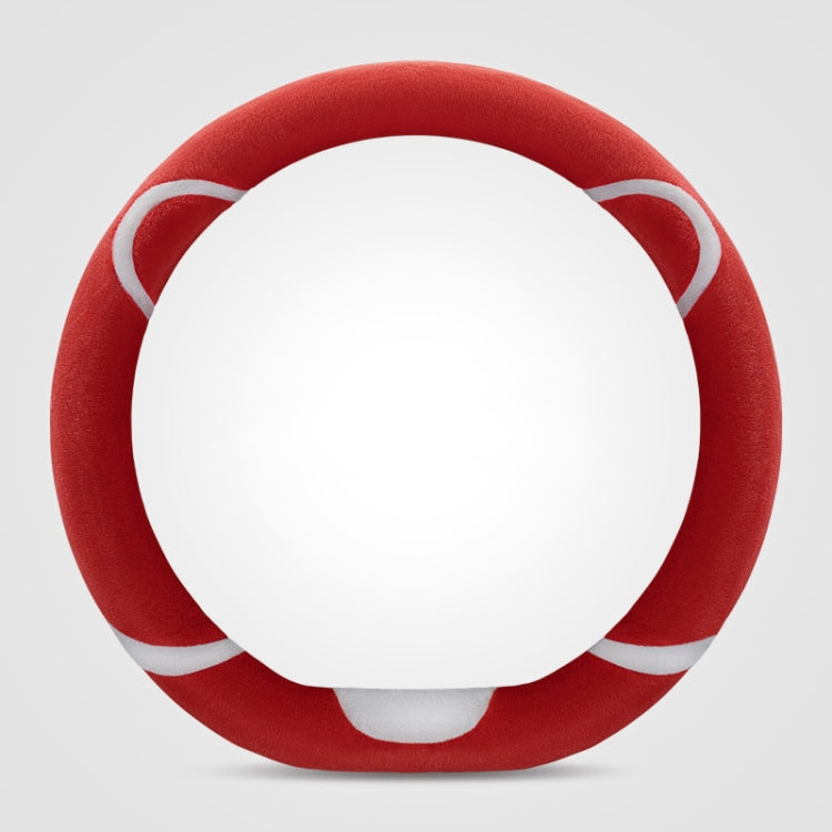 Car Steering Wheel Cartoon Short Fluff Handle Cover, Size: 38cm(Red D Shape) - Seat Belts & Padding by PMC TechLife | Online Shopping South Africa | PMC TechLife | Buy Now Pay Later Mobicred