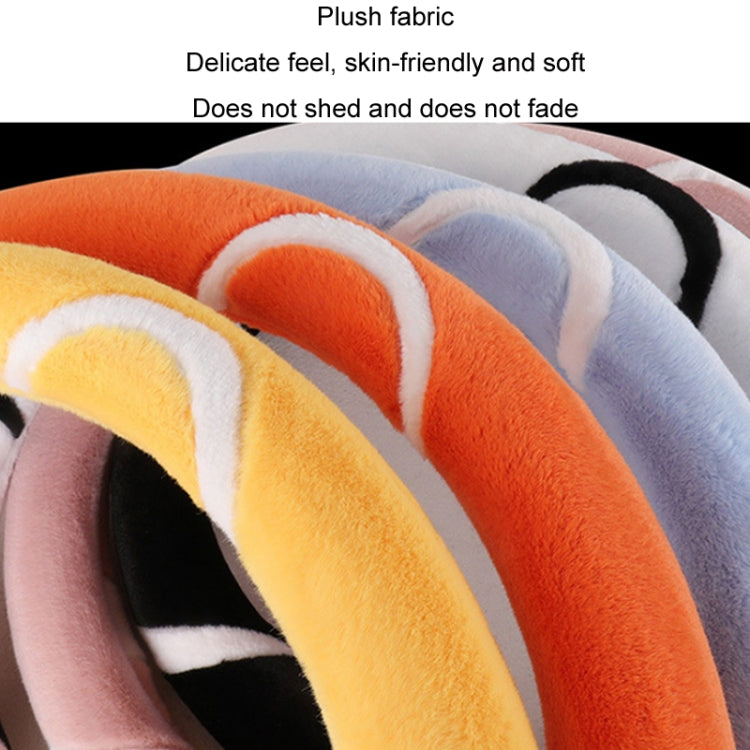 Car Steering Wheel Cartoon Short Fluff Handle Cover, Size: 38cm(Orange Round) - Seat Belts & Padding by PMC TechLife | Online Shopping South Africa | PMC TechLife | Buy Now Pay Later Mobicred